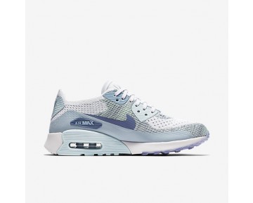 Chaussure Nike Air Max 90 Ultra 2.0 Flyknit Pour Femme Lifestyle Blanc/Bleu Glacier/Bleu Toile/Bleu Arsenal Clair_NO. 881109-105