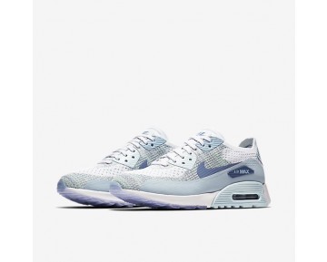 Chaussure Nike Air Max 90 Ultra 2.0 Flyknit Pour Femme Lifestyle Blanc/Bleu Glacier/Bleu Toile/Bleu Arsenal Clair_NO. 881109-105