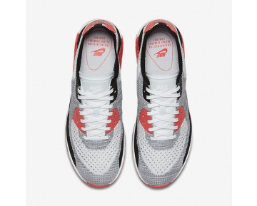 Chaussure Nike Air Max 90 Ultra 2.0 Flyknit Pour Femme Lifestyle Blanc/Cramoisi Brillant/Noir/Gris Loup_NO. 881109-100
