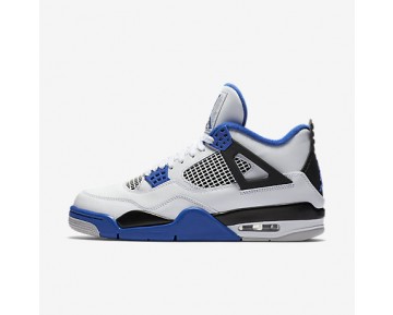 Chaussure Nike Air Jordan 4 Retro Pour Homme Lifestyle Blanc/Noir/Bleu Électrique_NO. 308497-117