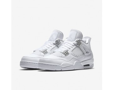 Chaussure Nike Air Jordan 4 Retro Pour Homme Lifestyle Blanc/Platine Pur/Blanc/Argent Métallique_NO. 308497-100